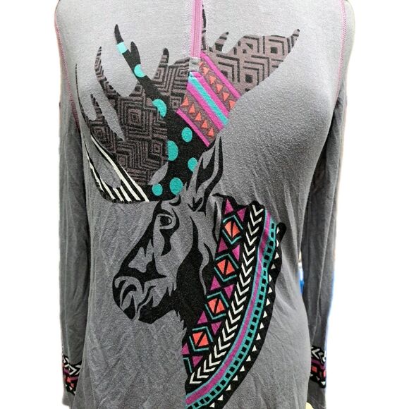 Krimson Klover 1/4 Zip Base Layer Top Moose Anthler Aztec Layering - Picture 2 of 11